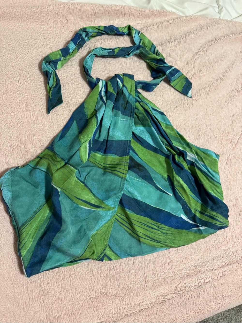 H&M Blue and Green Sleeveless Halter Top